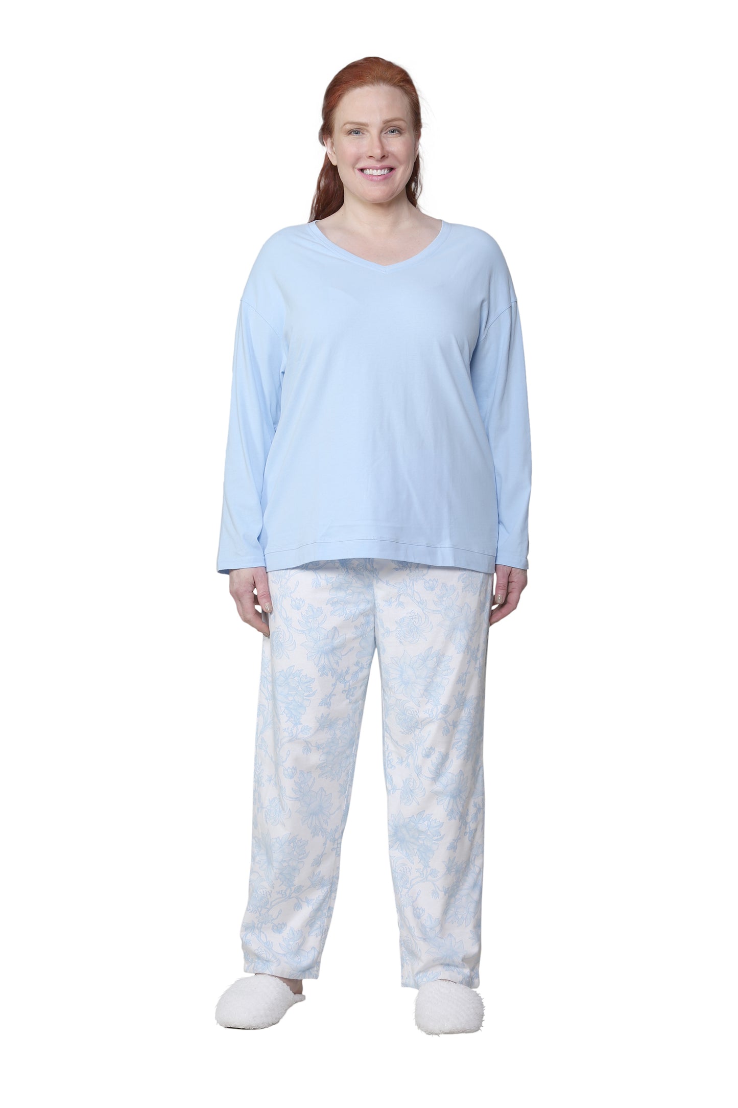 Conjunto de pijama con estampado de franela de talla grande