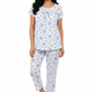 Cotton Knit Butterfly Toile Capri PJ