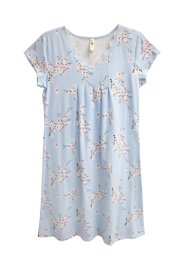 La Cera Cherry Blossom Knit Gown - La Cera