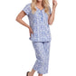 La Cera Cotton Knit Capri PJ - La Cera