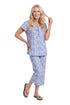 La Cera Cotton Knit Capri PJ - La Cera