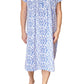 La Cera Blue Posies Cotton Knit Chemise - La Cera