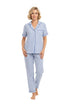 La Cera Pin Stripe Cotton Knit Capri PJ - La Cera