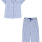 La Cera Pin Stripe Cotton Knit Capri PJ - La Cera