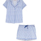 La Cera Plus Size Pin Stripe Cotton Knit Boxer PJ
