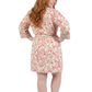 Plus Size La Cera Short Floral Wrap Robe - La Cera