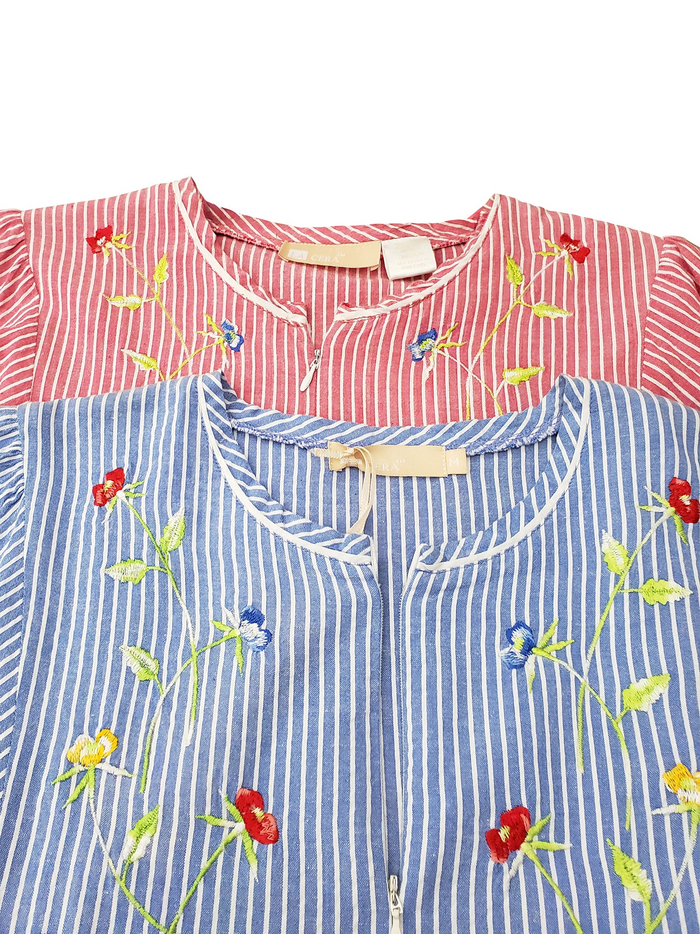 100% Cotton Plus Size Zip Front Robe - La Cera