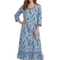 La Cera 3/4 Sleeve Square Neck Tier Dress - La Cera