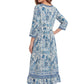 La Cera 3/4 Sleeve Square Neck Tier Dress - La Cera