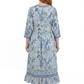 La Cera 3/4 Sleeve Square Neck Tier Dress - La Cera