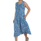 La Cera Crinkle Cotton A-line Print Dress - La Cera