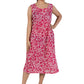 La Cera Crinkle Cotton A-line Print Dress - La Cera