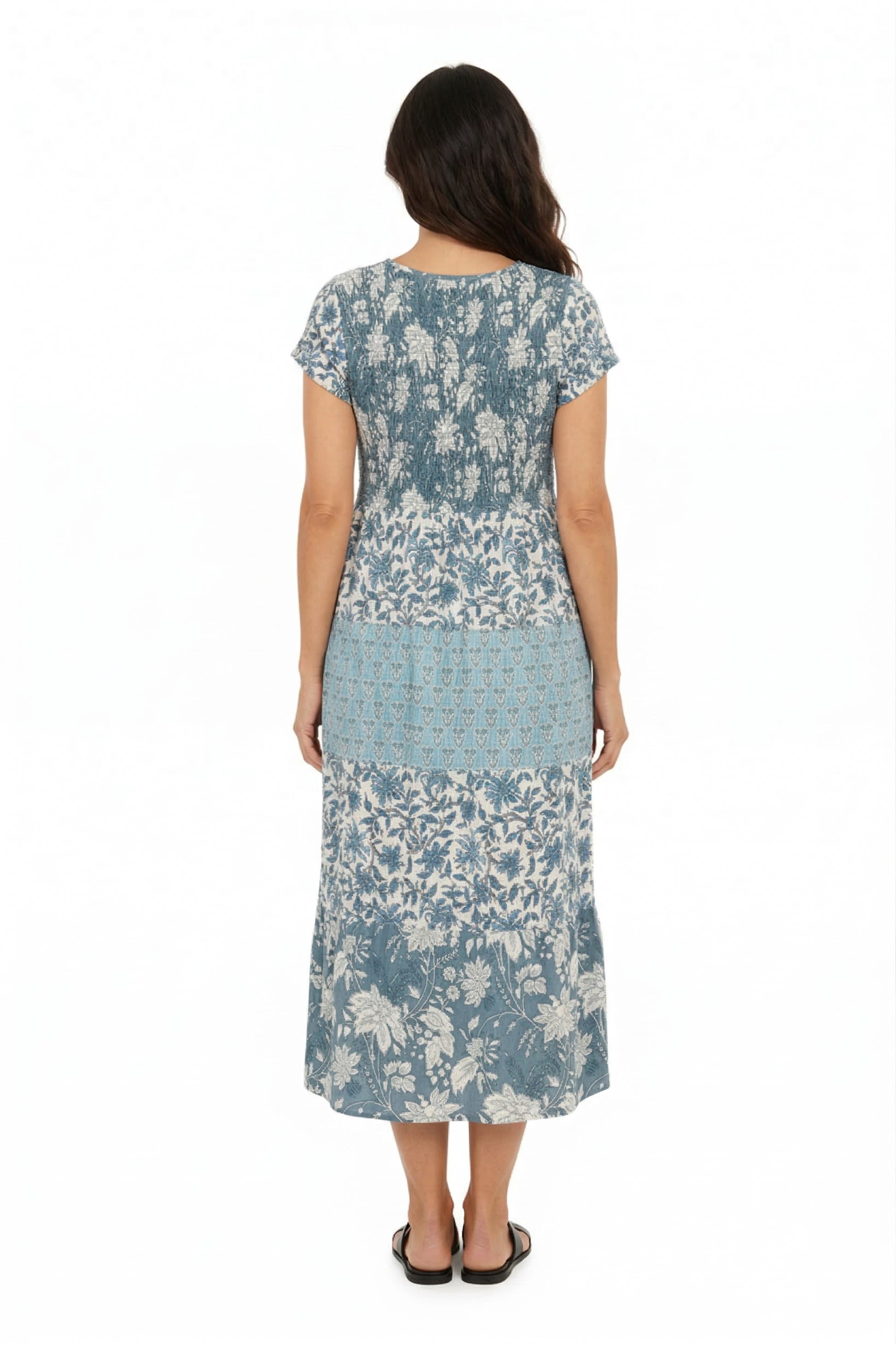 La Cera Cap Sleeve Smock Tier Dress - La Cera