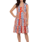 La Cera Short Sleeve Printed Tiered Dress - La Cera