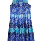 La Cera 100% Cotton Ombre Print Tier Dress