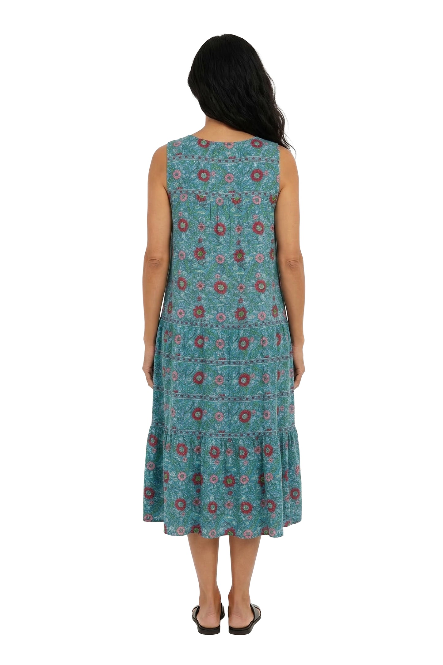 La Cera 100% Cotton Border Print Dress