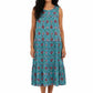 La Cera 100% Cotton Border Print Dress