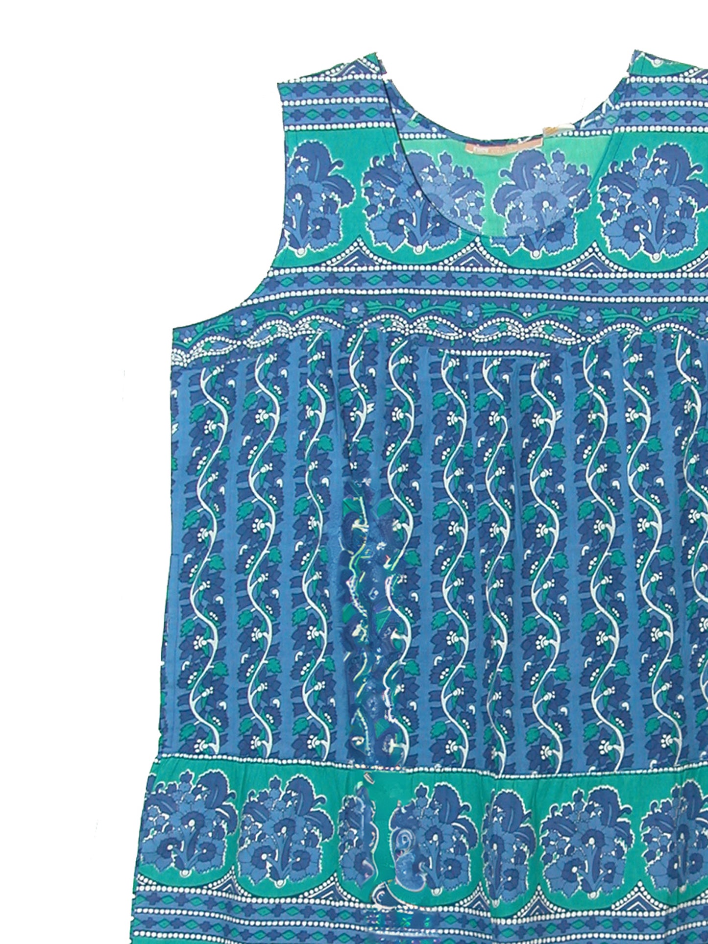La Cera Plus Size 100% Cotton Border Print  Dress - La Cera