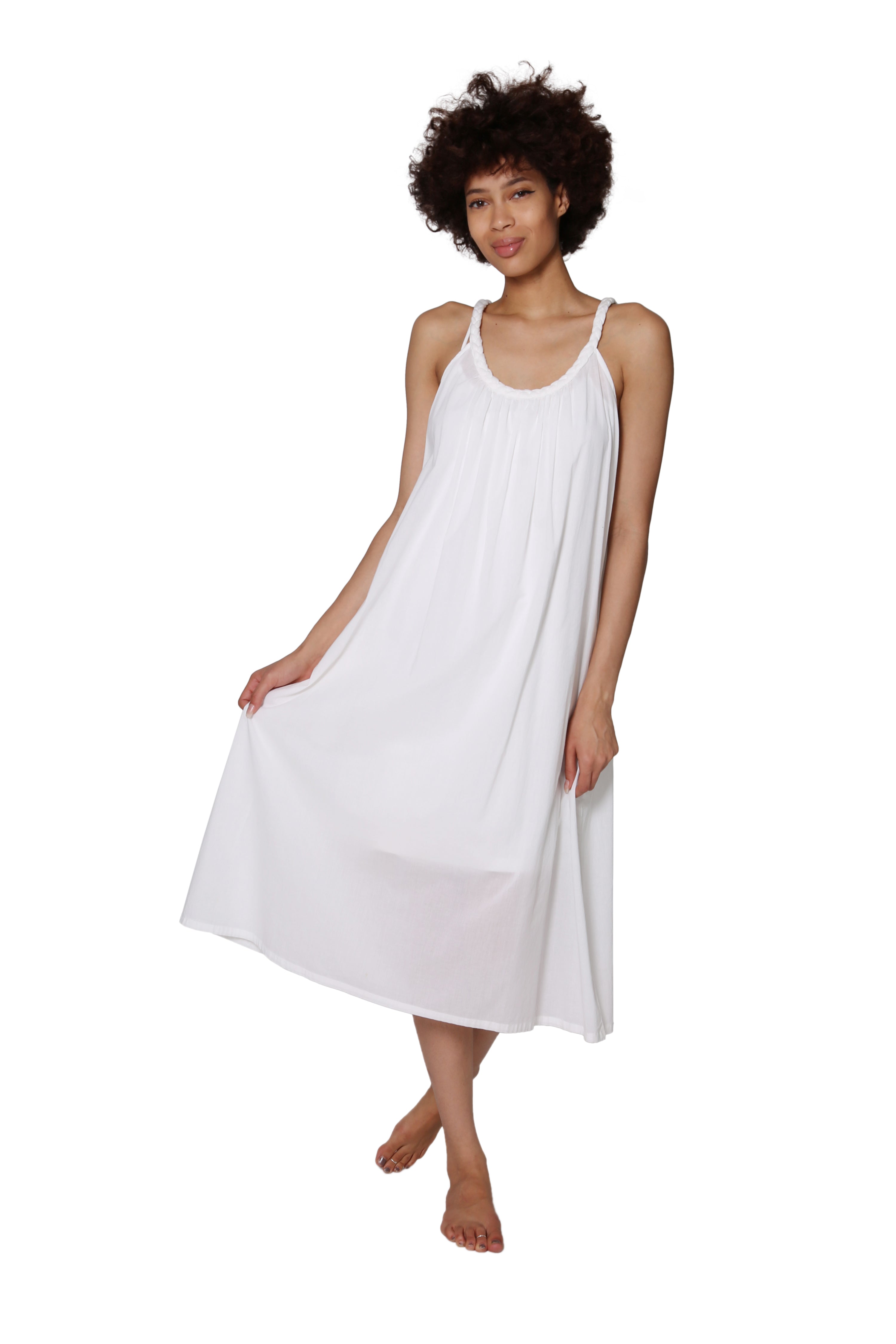 100% Cotton Braided Tank Dress - La Cera