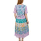 La Cera Plus Size Tiered Watercolor Floral Dress - La Cera