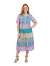 La Cera Plus Size Tiered Watercolor Floral Dress - La Cera