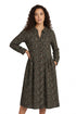 La Cera Long Sleeve Floral Button Tuck Front Dress - La Cera