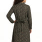 La Cera Long Sleeve Floral Button Tuck Front Dress - La Cera