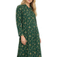 La Cera Long Sleeve Floral Button Tuck Front Dress - La Cera