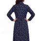 La Cera Long Sleeve Floral Button Tuck Front Dress - La Cera