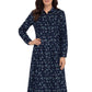 La Cera Long Sleeve Floral Button Tuck Front Dress - La Cera