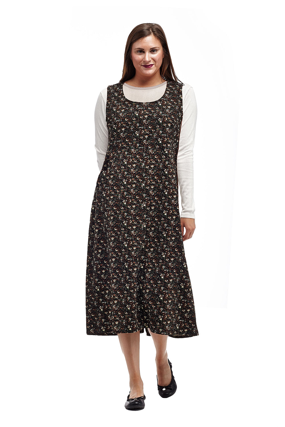 La Cera Sleeveless Floral Jumper Dress