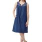 La Cera Sleeveless Embroidered Denim Dress - La Cera