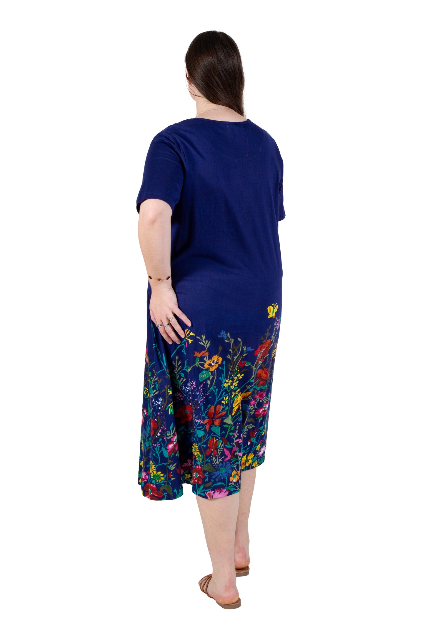 La Cera Floral Printed Short Sleeve Dress - Plus Size - La Cera