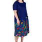 La Cera Floral Printed Short Sleeve Dress - Plus Size - La Cera