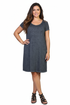 Plus Size Soft & Supple Knit Dress with Lace Trim - La Cera