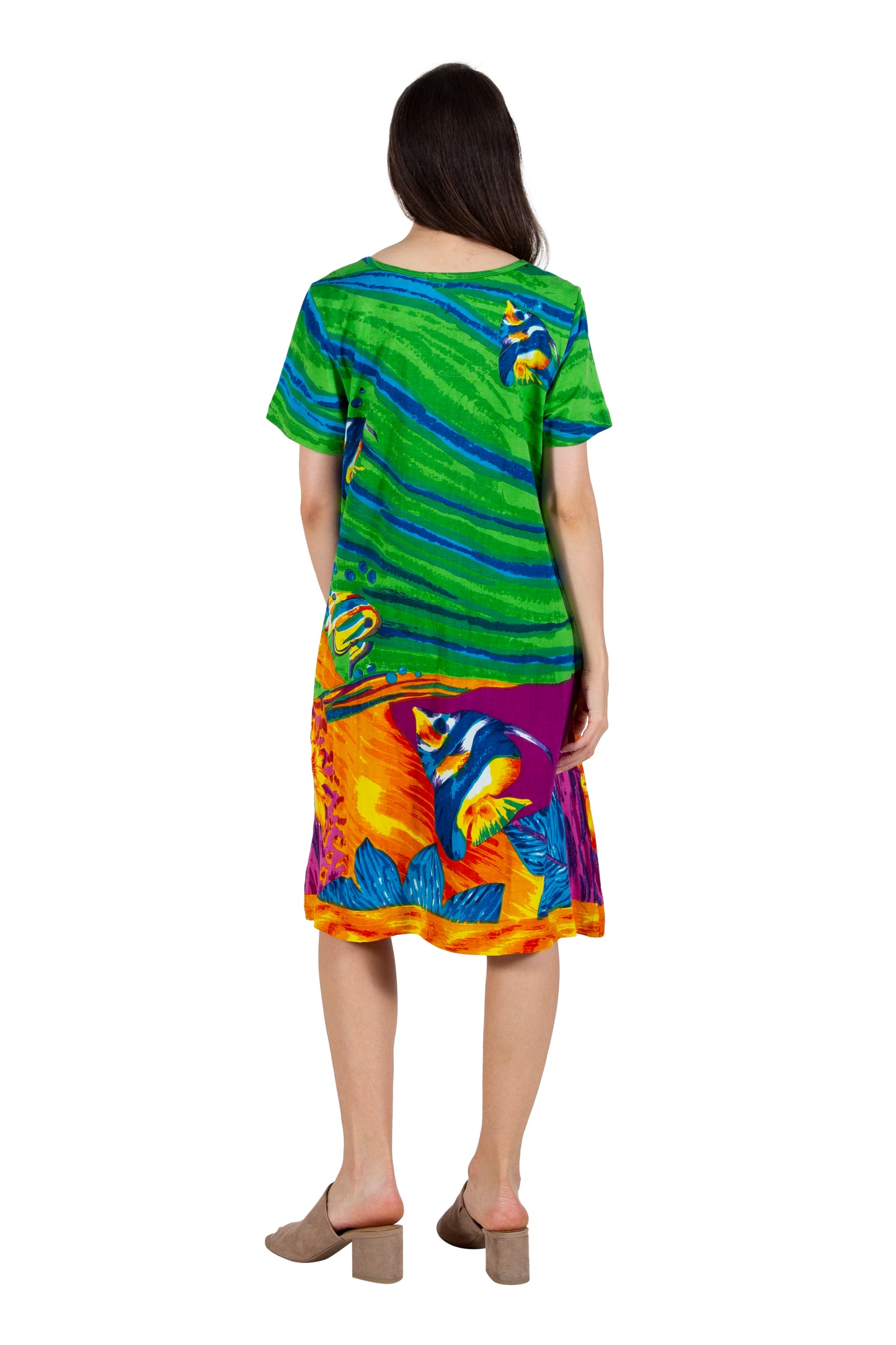 La Cera 100% Cotton Knit Angelfish Dress - La Cera