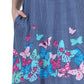 La Cera Vestido de talla grande de manga corta con estampado floral de mariposas novedoso