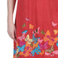 La Cera Vestido de talla grande de manga corta con estampado floral de mariposas novedoso