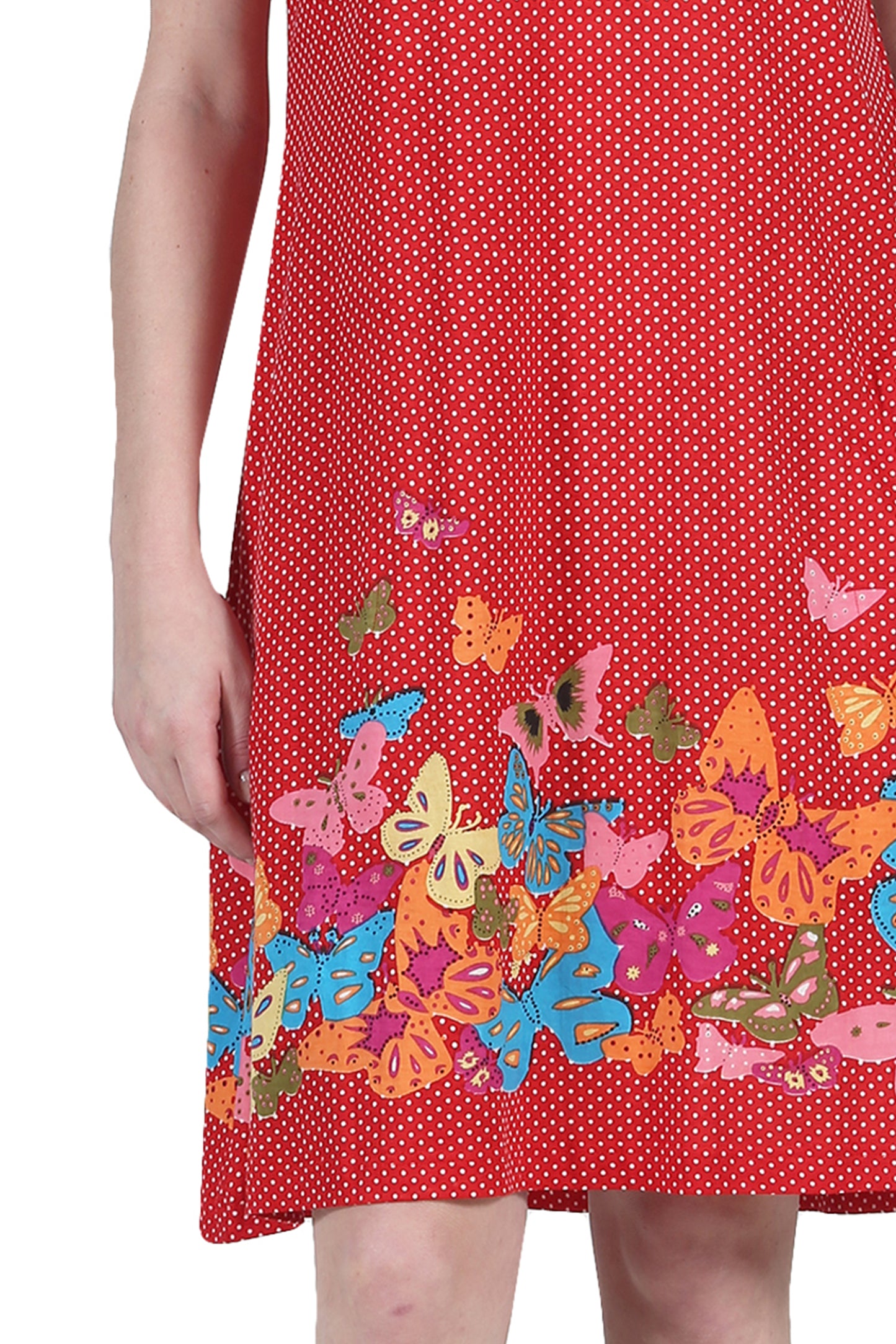 La Cera Vestido de talla grande de manga corta con estampado floral de mariposas novedoso
