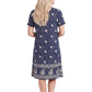 Short Sleeve Cotton Knit Short Dress - La Cera