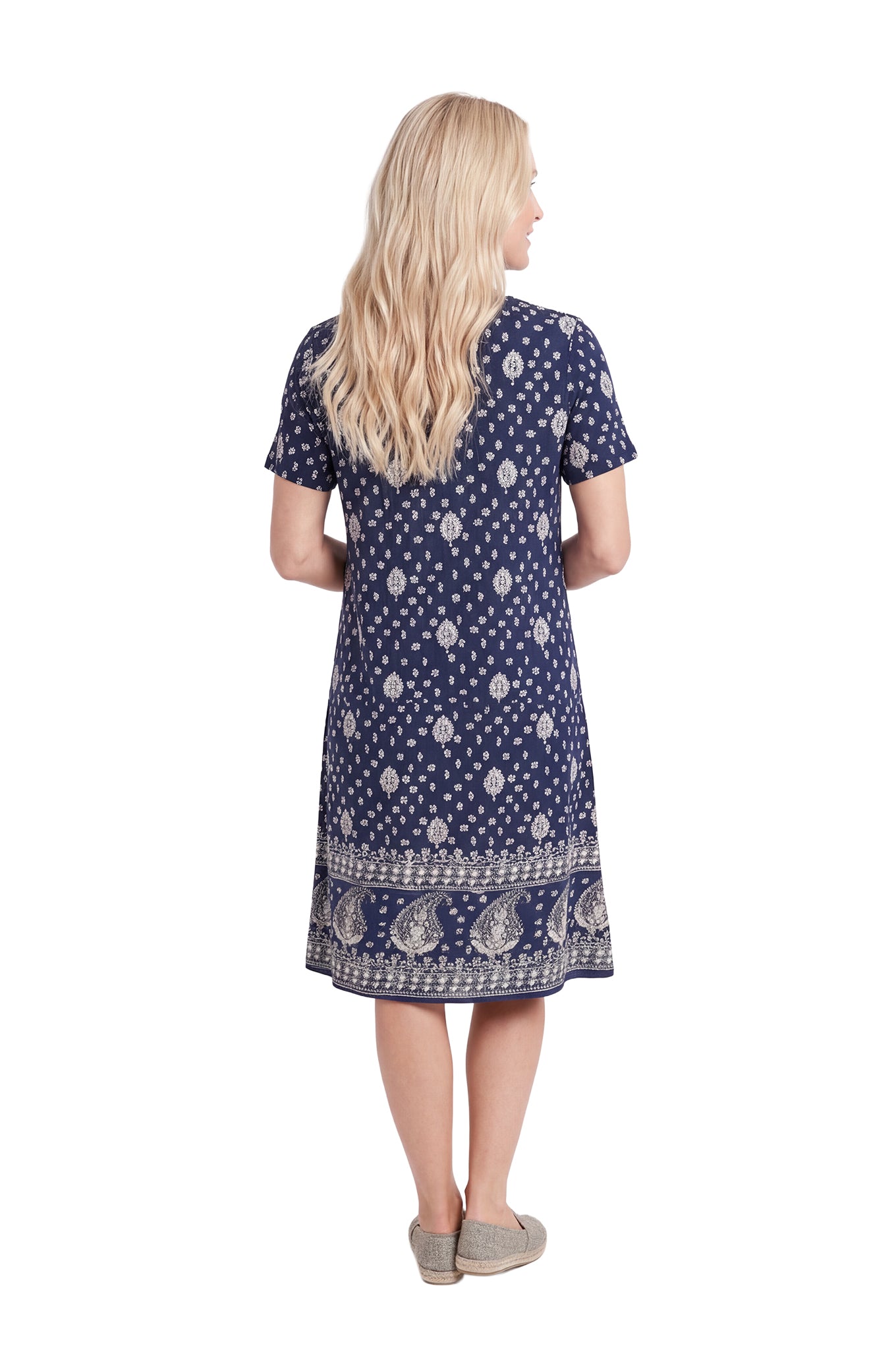 Short Sleeve Cotton Knit Short Dress - La Cera