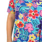 Vestido corto de punto de algodón de manga corta de talla grande