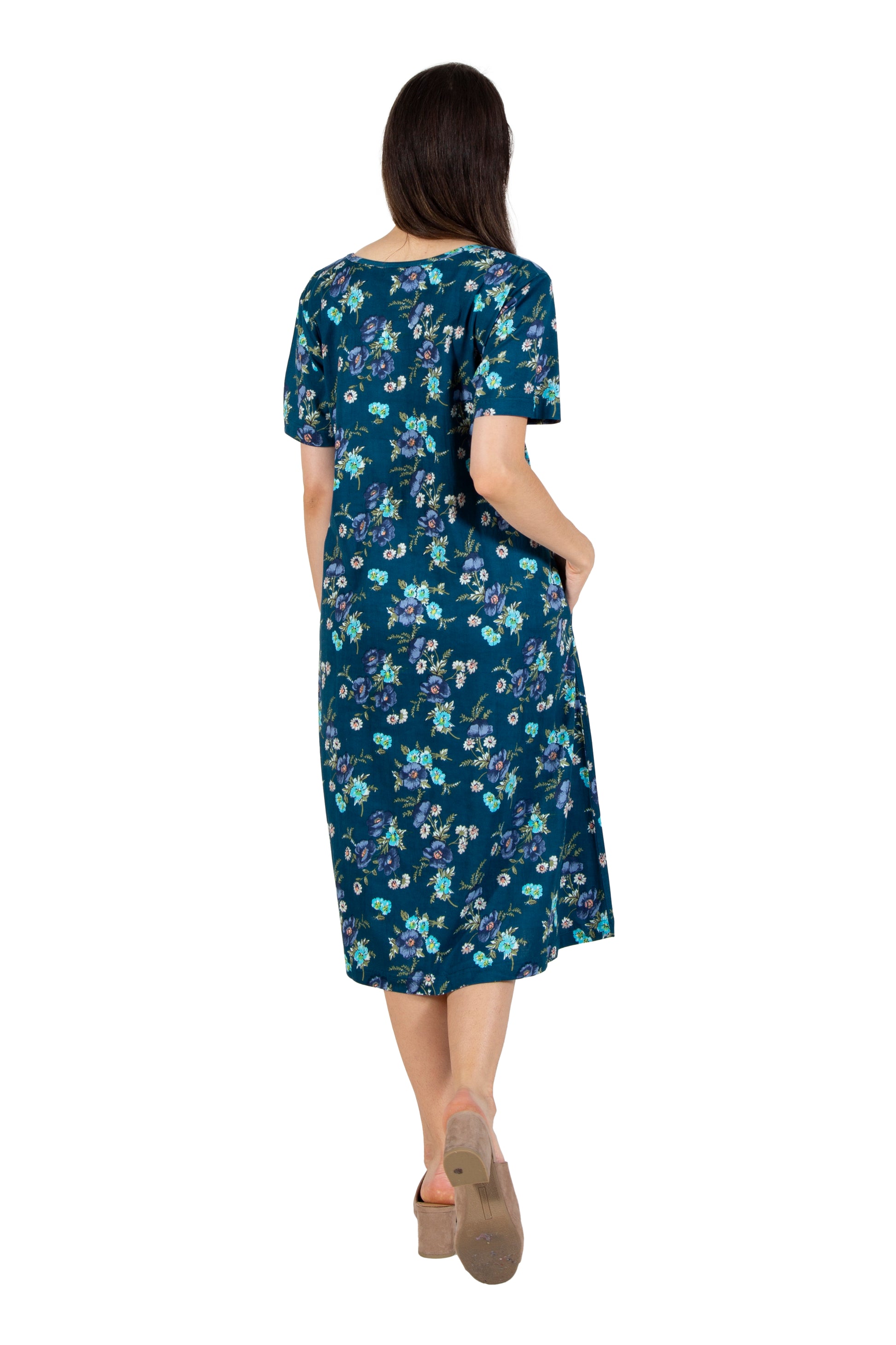 La Cera Floral Printed A-Line Dress - La Cera