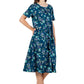 La Cera Floral Printed A-Line Dress - La Cera