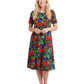 La Cera Printed 100% Cotton Knit A-Line Dress - La Cera