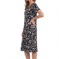 La Cera White Flower Printed A-Line Dress - La Cera