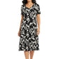 La Cera White Floral Vine Printed A-Line Dress - La Cera