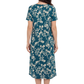 La Cera White Floral Vine Printed A-Line Dress