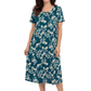 La Cera White Floral Vine Printed A-Line Dress