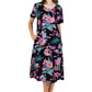 La Cera Rainforest Floral Printed A-Line Dress